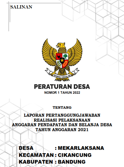 Laporan Pertanggungjawaban Realisasi Pelaksanaan APBDes Tahun Anggaran 2021